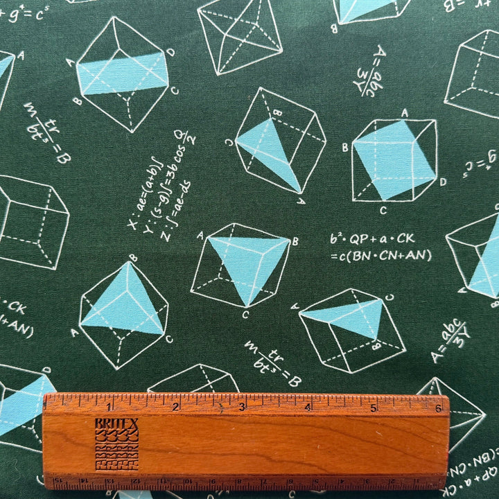 Mathmatical Musings on Forest Green Quilting Cotton (Made in Japan)