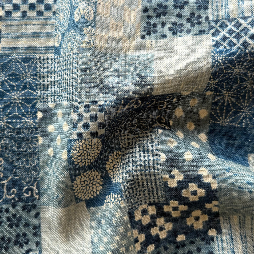 Boro Indigo Patchwork Homespun Quilting Cotton (Made in Japan)