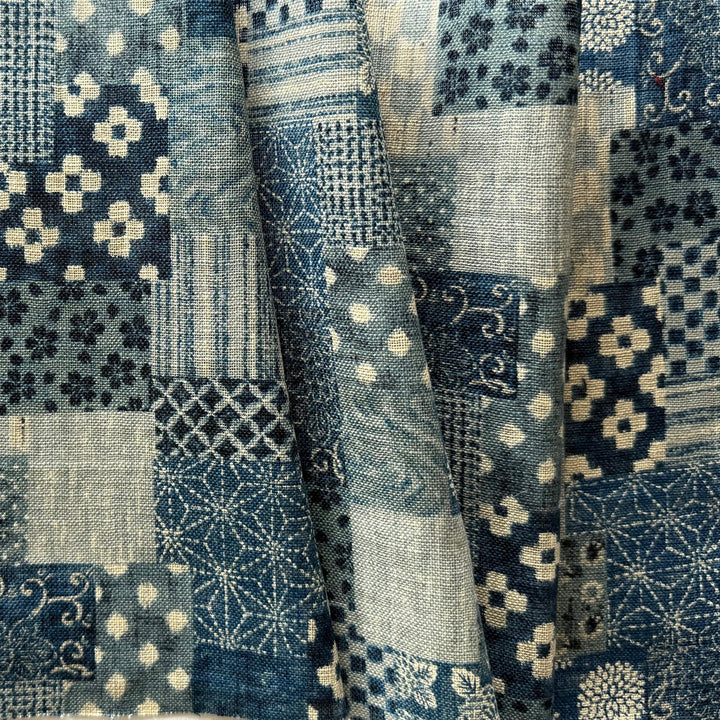 Boro Indigo Patchwork Homespun Quilting Cotton (Made in Japan)
