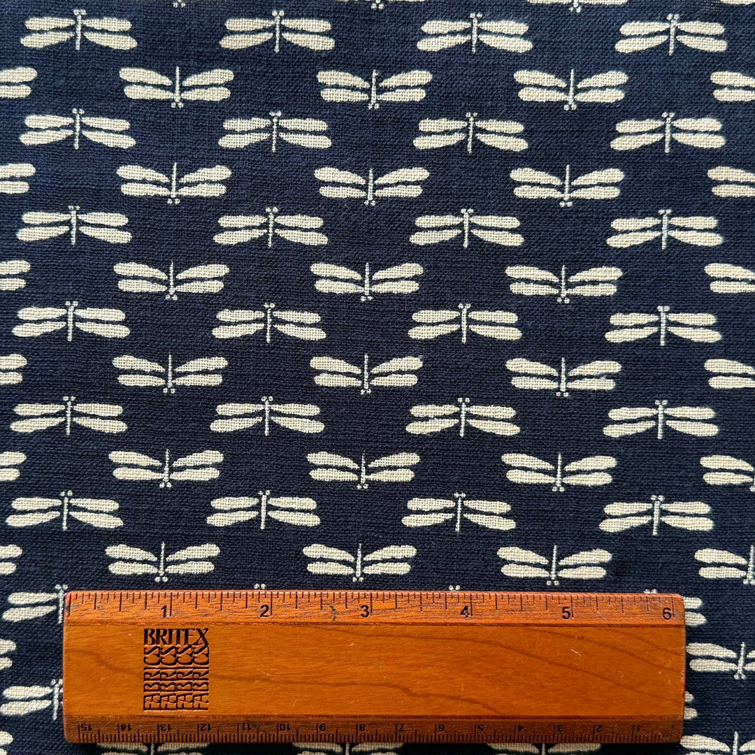 Indigo Dragonfly Tombo Homespun Quilting Cotton (Made in Japan)