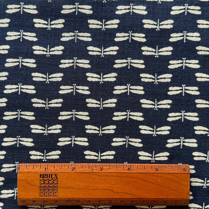 Indigo Dragonfly Tombo Homespun Quilting Cotton (Made in Japan)