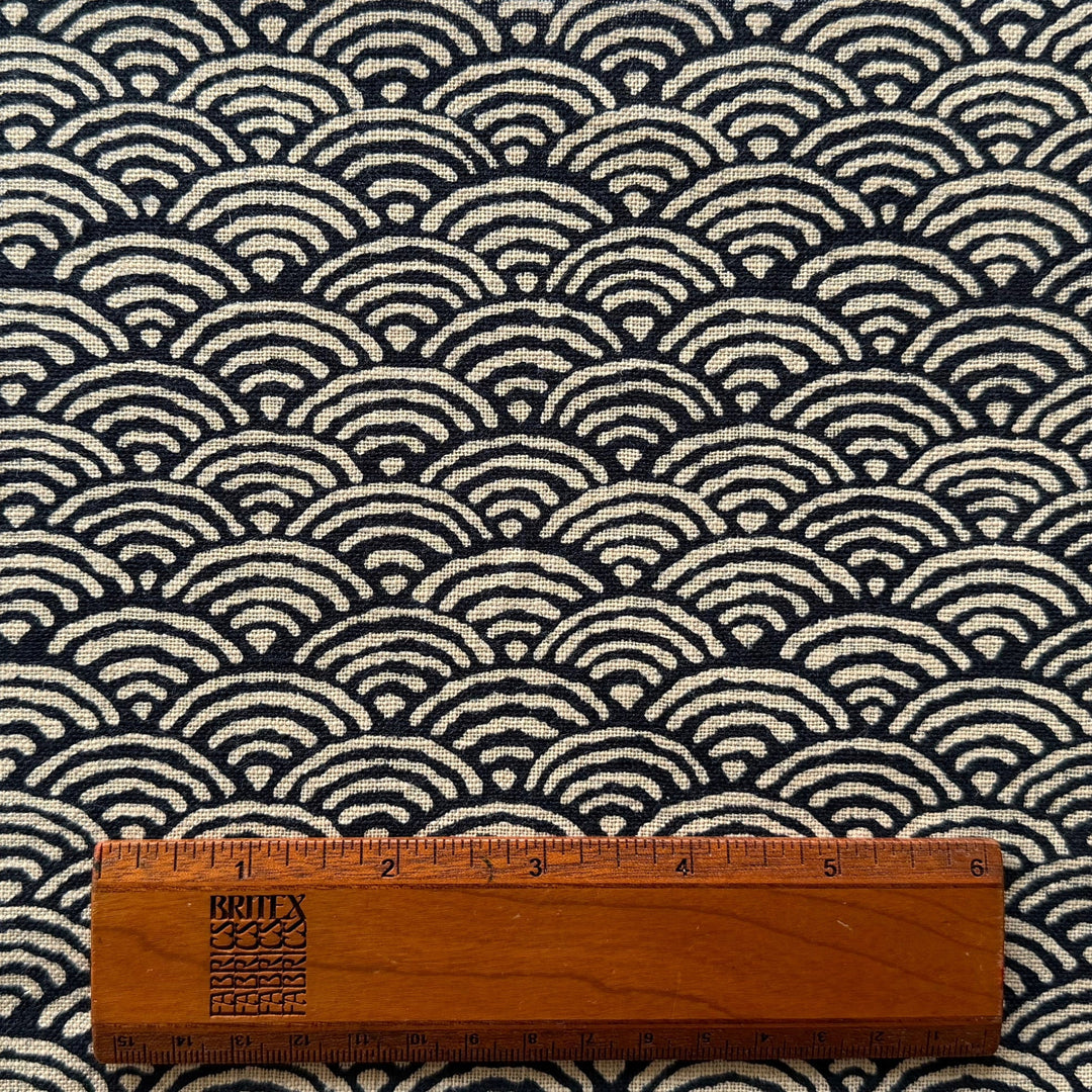 Kasuri Indigo Waves Homespun Quilting Cotton (Made in Japan)