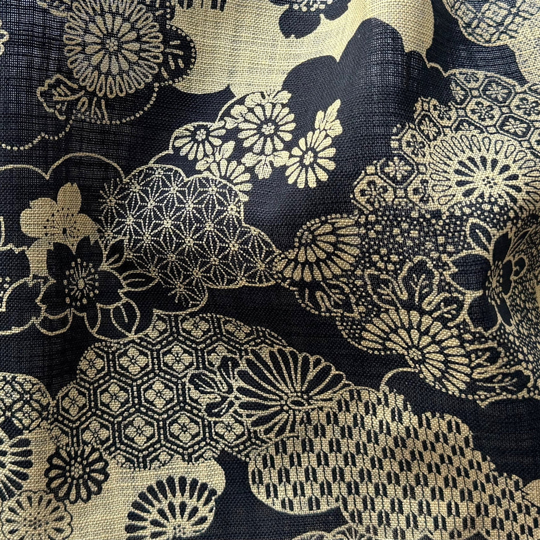 Kasuri Cherry Blossom Clouds Homespun Quilting Cotton (Made in Japan)
