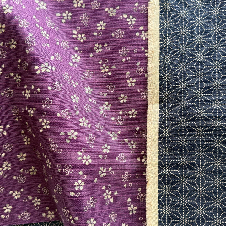 Sakura & Asanoha Reversible Dobby Cotton (Made in Japan)