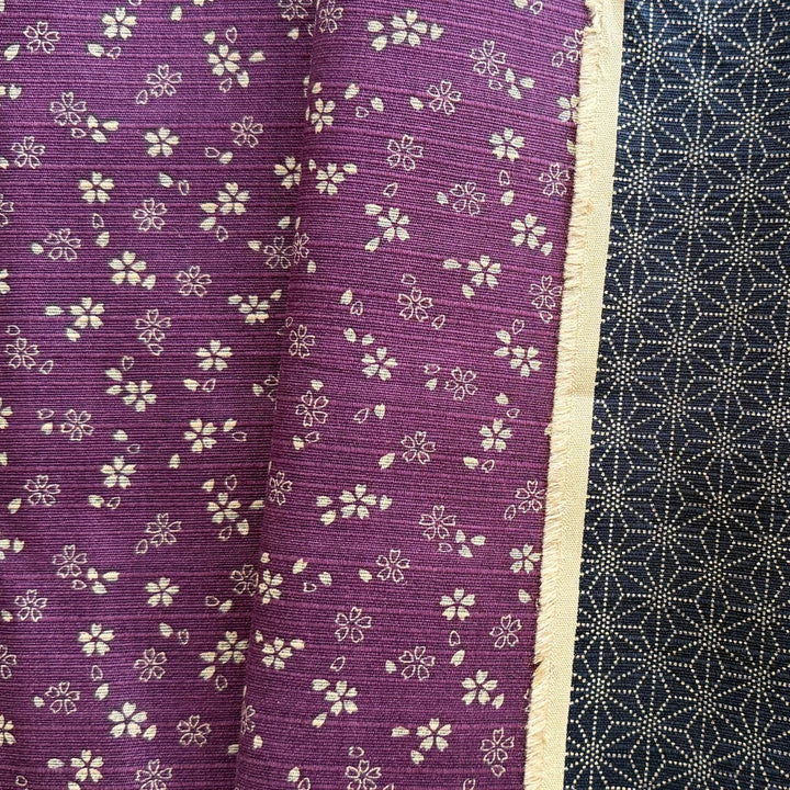 Sakura & Asanoha Reversible Dobby Cotton (Made in Japan)