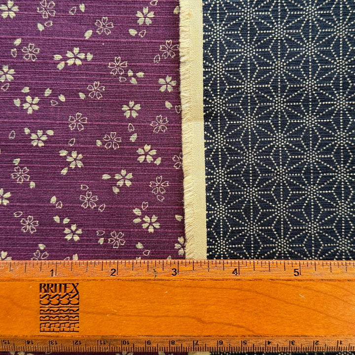 Sakura & Asanoha Reversible Dobby Cotton (Made in Japan)