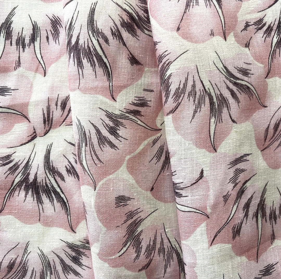 Blushing Morning Glories Handkerchief Linen (Made in Italy)