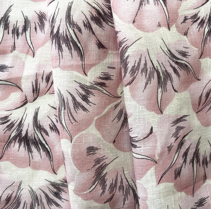 Blushing Morning Glories Handkerchief Linen (Made in Italy)