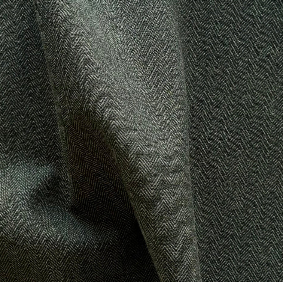 Urban Moss Herringbone Cotton & Wool Suiting (Made in Italy)