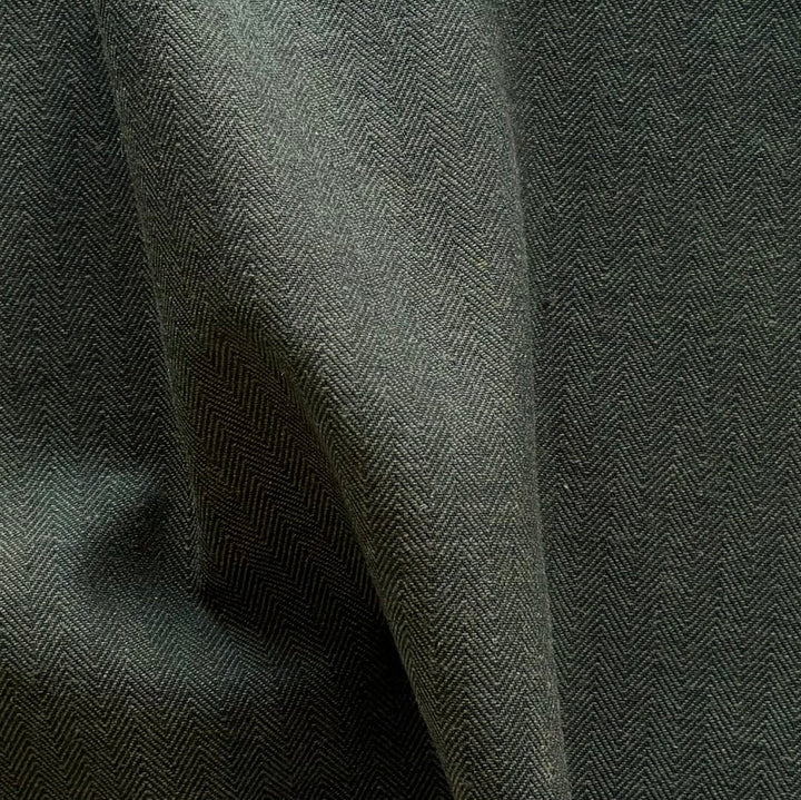 Urban Moss Herringbone Cotton & Wool Suiting (Made in Italy)
