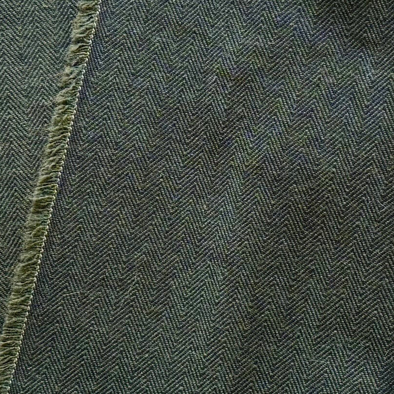 Urban Moss Herringbone Cotton & Wool Suiting (Made in Italy)