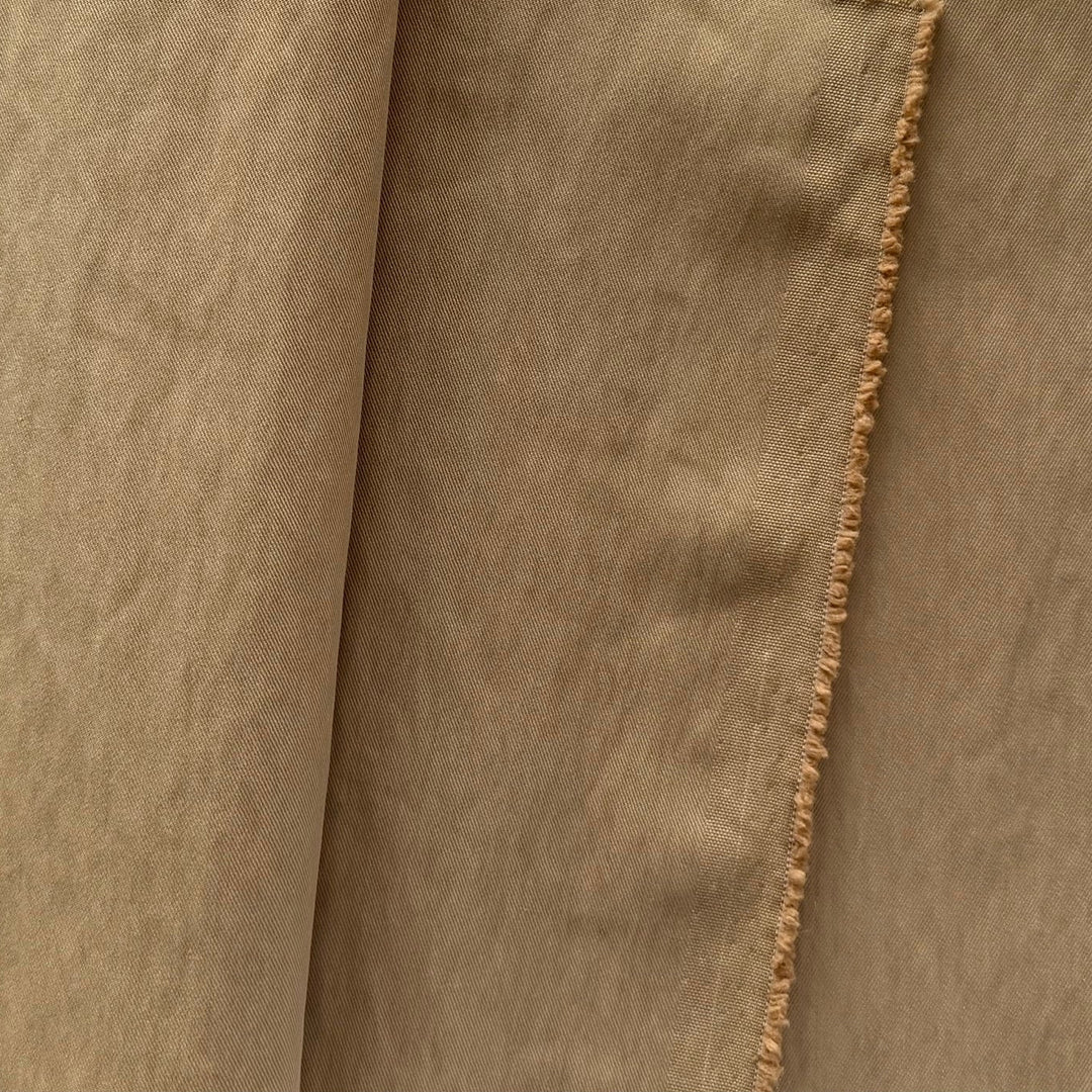 Water-Resistant Deep Khaki Cotton Blend Twill (Made in Japan)
