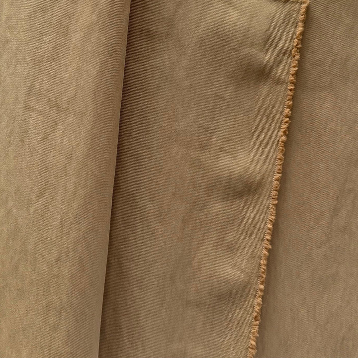 Water-Resistant Deep Khaki Cotton Blend Twill (Made in Japan)