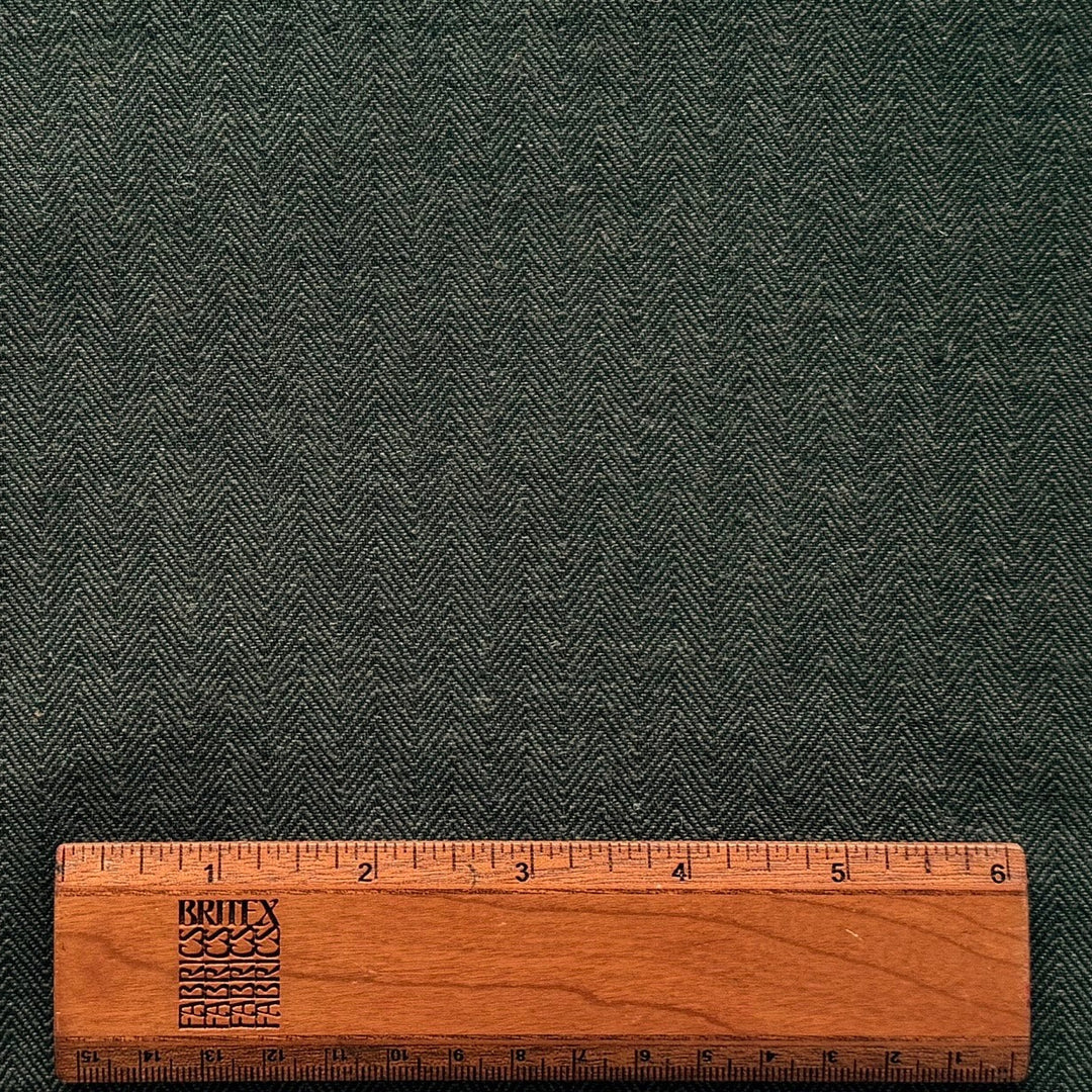 Urban Moss Herringbone Cotton & Wool Suiting (Made in Italy)