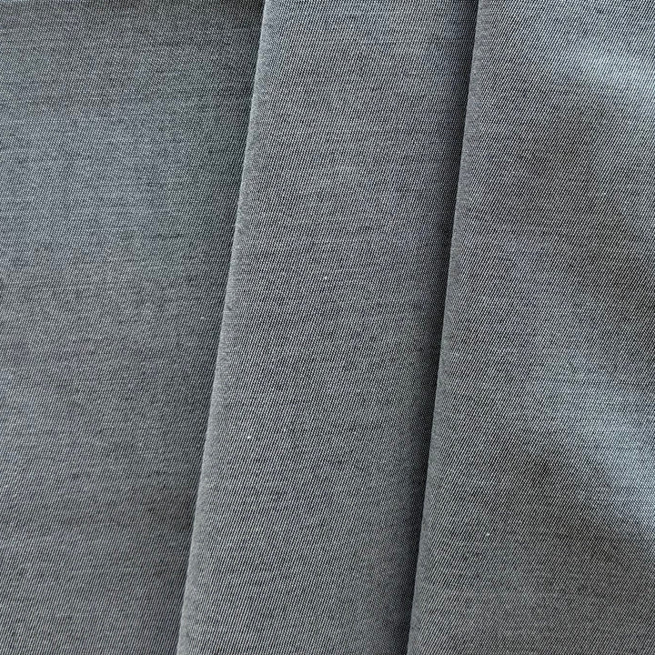 Mid-Weight Grey Melange & Cream Cotton Twill (Made in Italy)