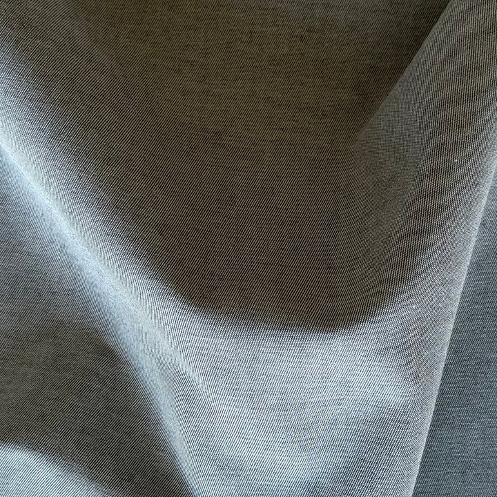 Mid-Weight Grey Melange & Cream Cotton Twill (Made in Italy)