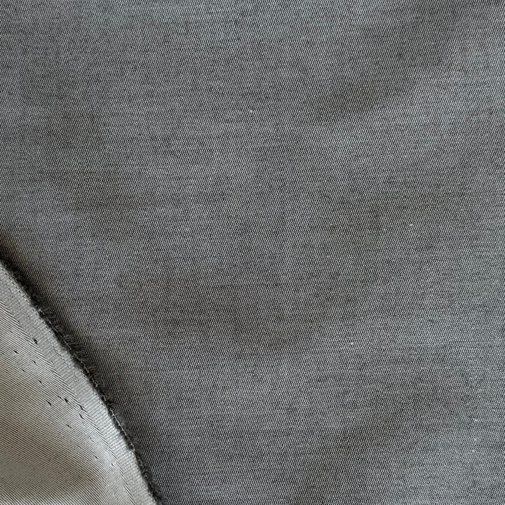Mid-Weight Grey Melange & Cream Cotton Twill (Made in Italy)