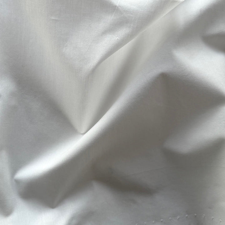 Lighter-Weight Marshmallow White Crisp Cotton Poplin (Made in Italy)