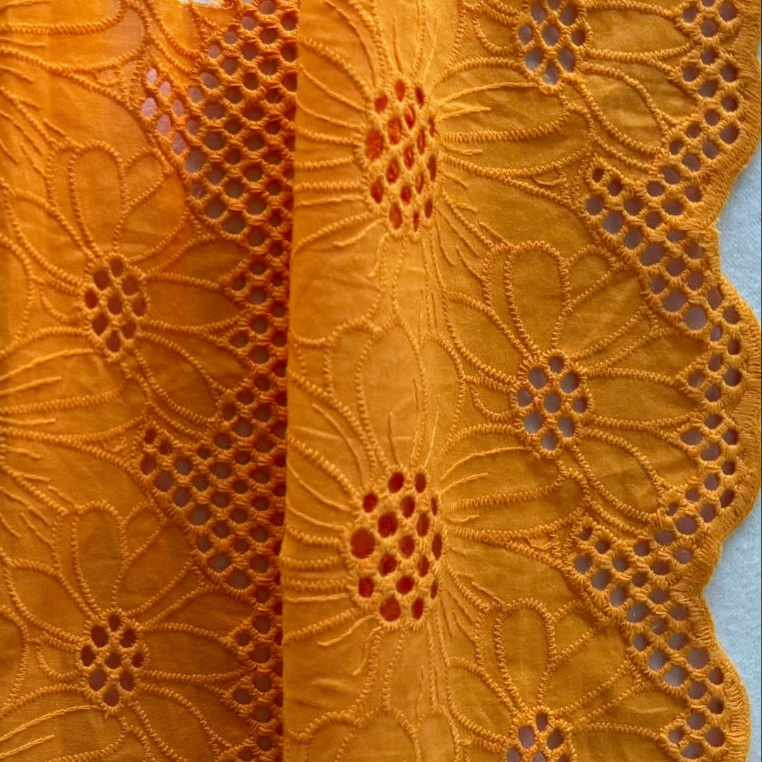 Sunflower Stripes Embroidered Cotton Eyelet