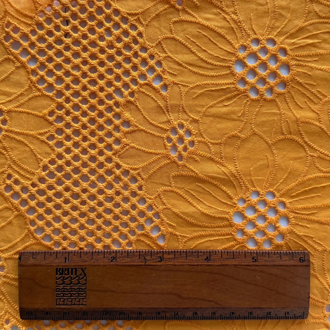 Sunflower Stripes Embroidered Cotton Eyelet