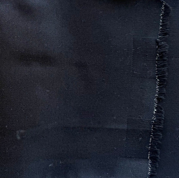 Mid-Weight Onyx Black Cotton Twill (Made in Italy)