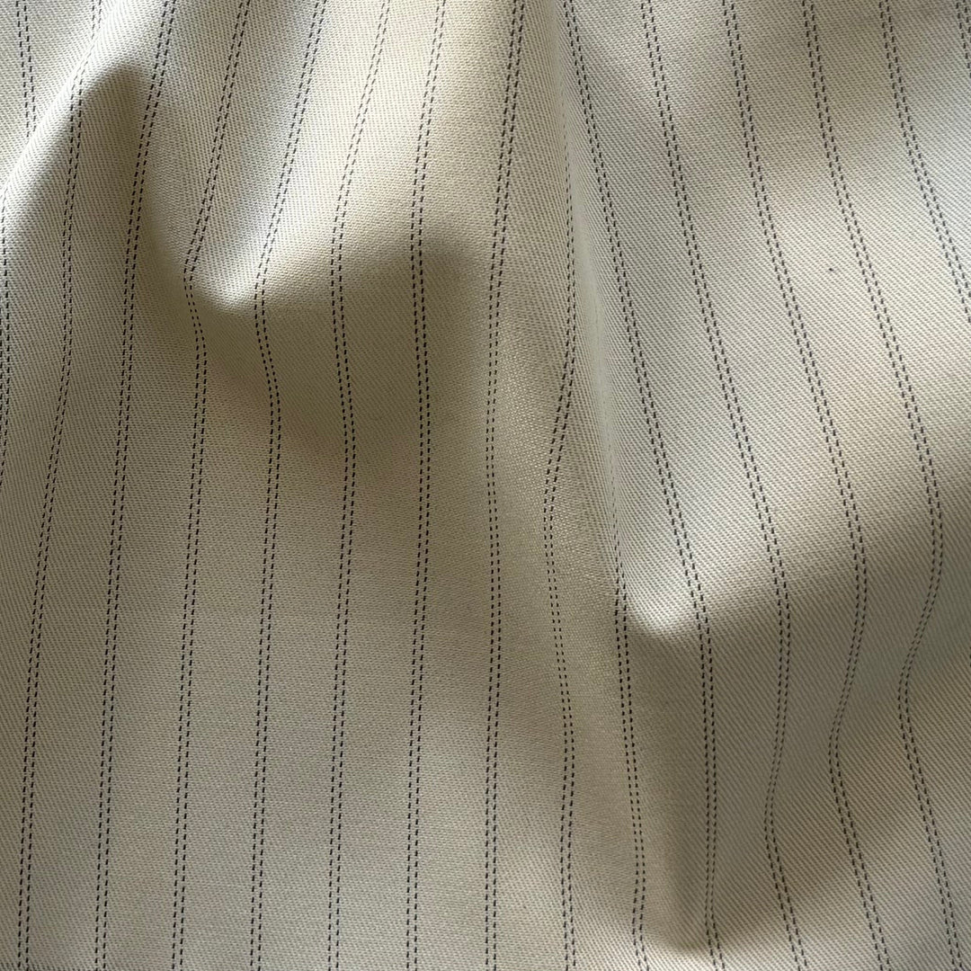 Fratelli Ormazzano Double Hairliine Striped Natural Cotton Suiting (Made in Italy)