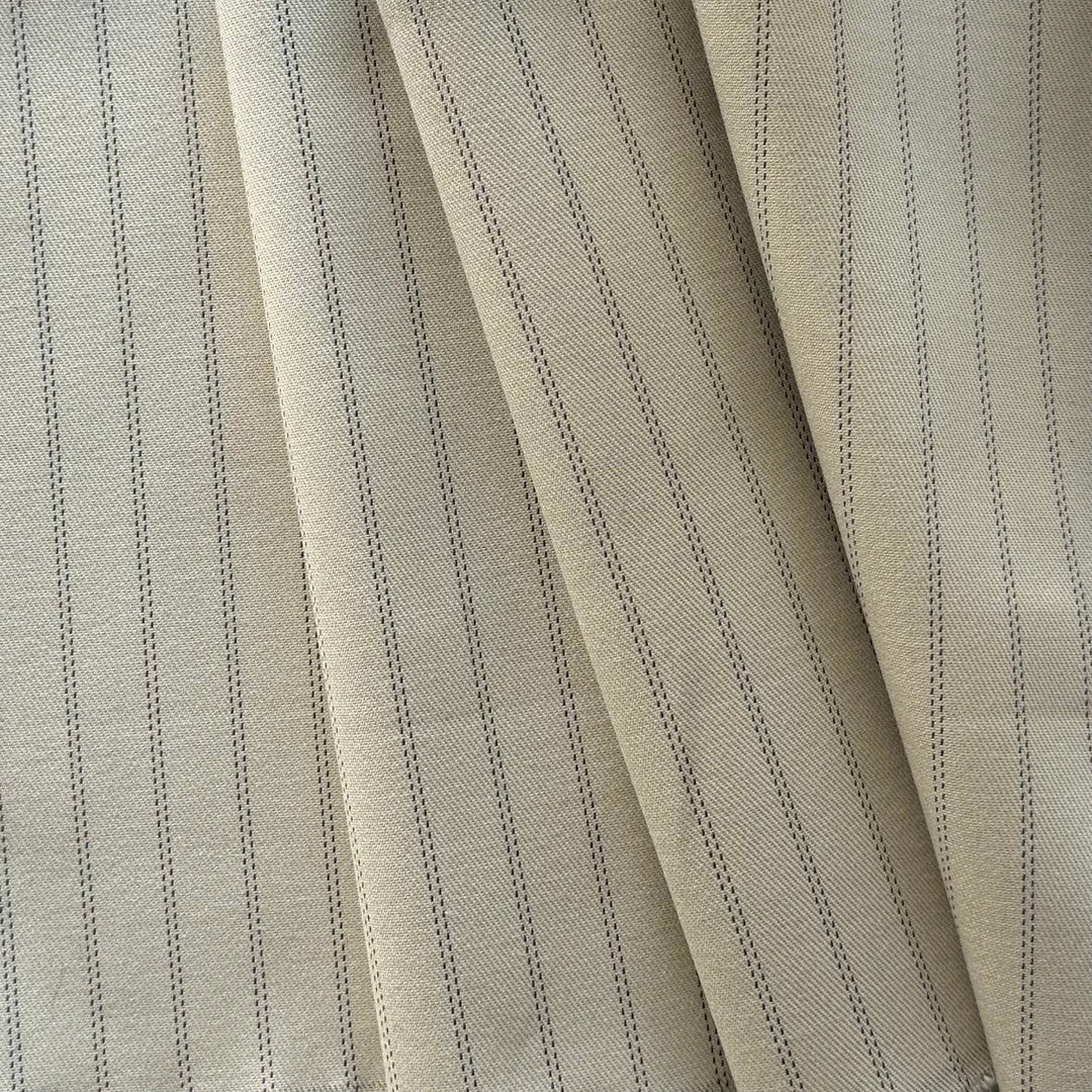 Fratelli Ormazzano Double Hairliine Striped Natural Cotton Suiting (Made in Italy)