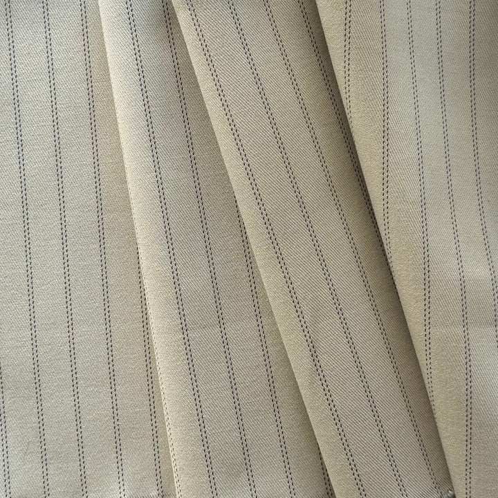 Fratelli Ormazzano Double Hairliine Striped Natural Cotton Suiting (Made in Italy)