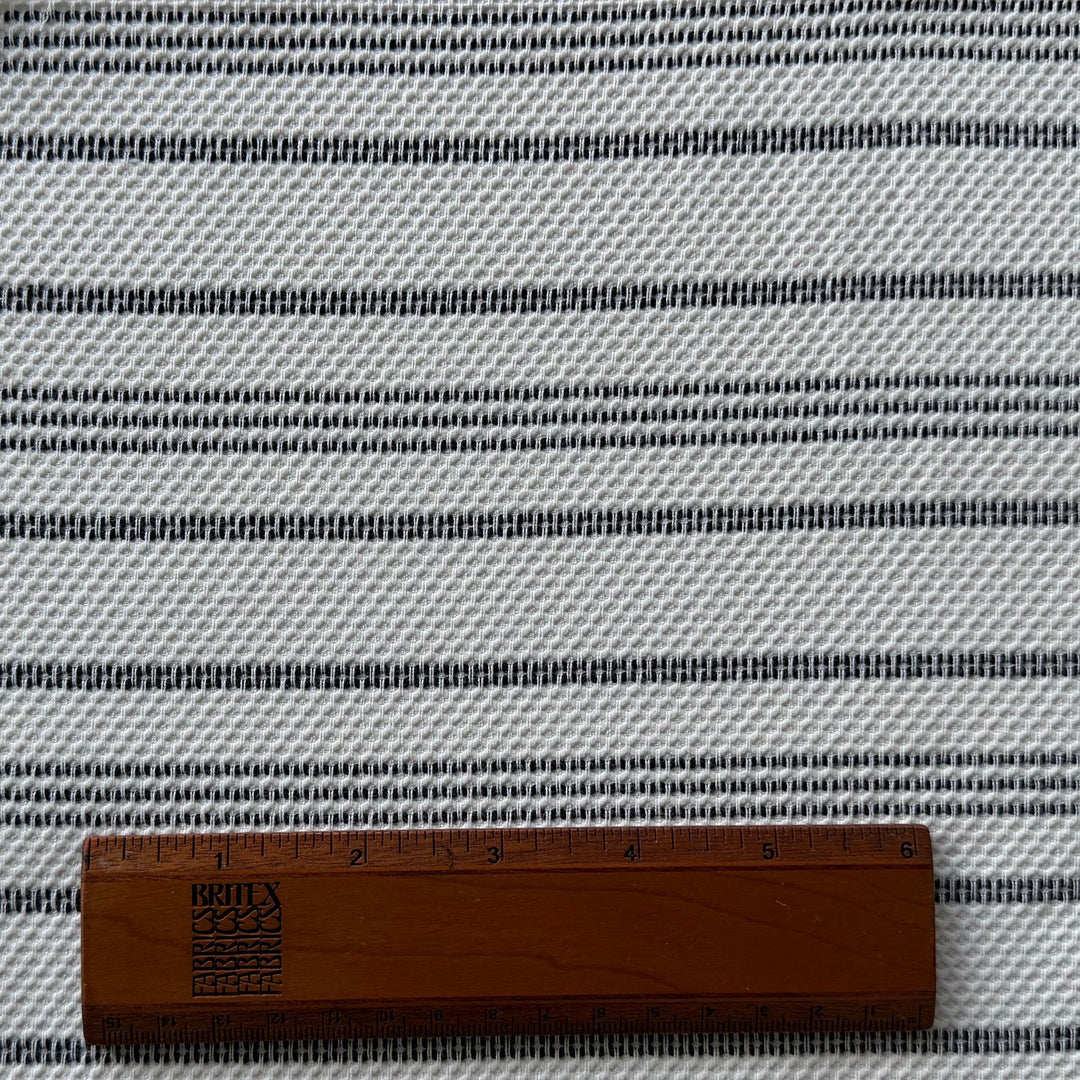 Striped Black & White Chunky Cotton Blend Pique (Made in Italy)