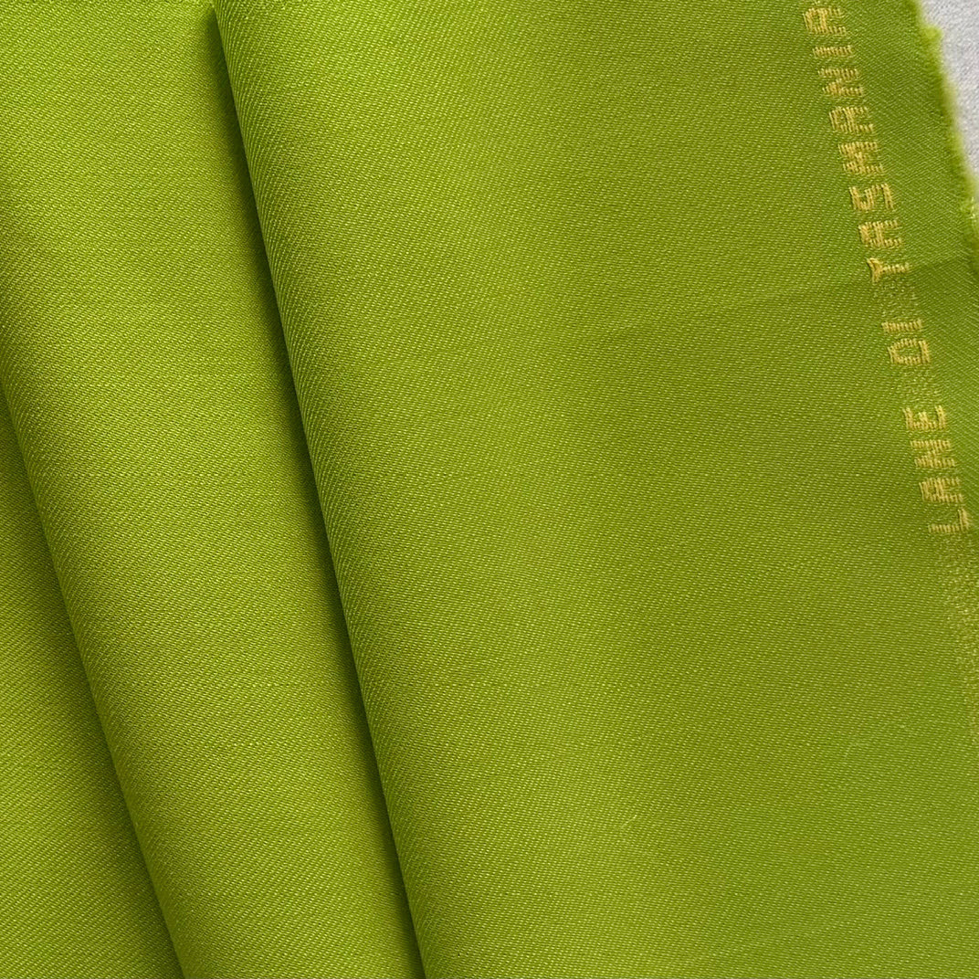 Apple Green Super 120s Selvedged Wool Twill Gabardine  (Made in Italy)