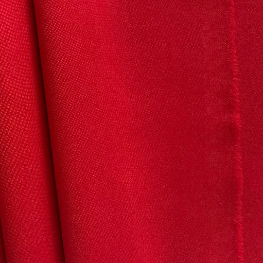 Mid-Weight Power Red Wool Gabardine (Made in Italy)
