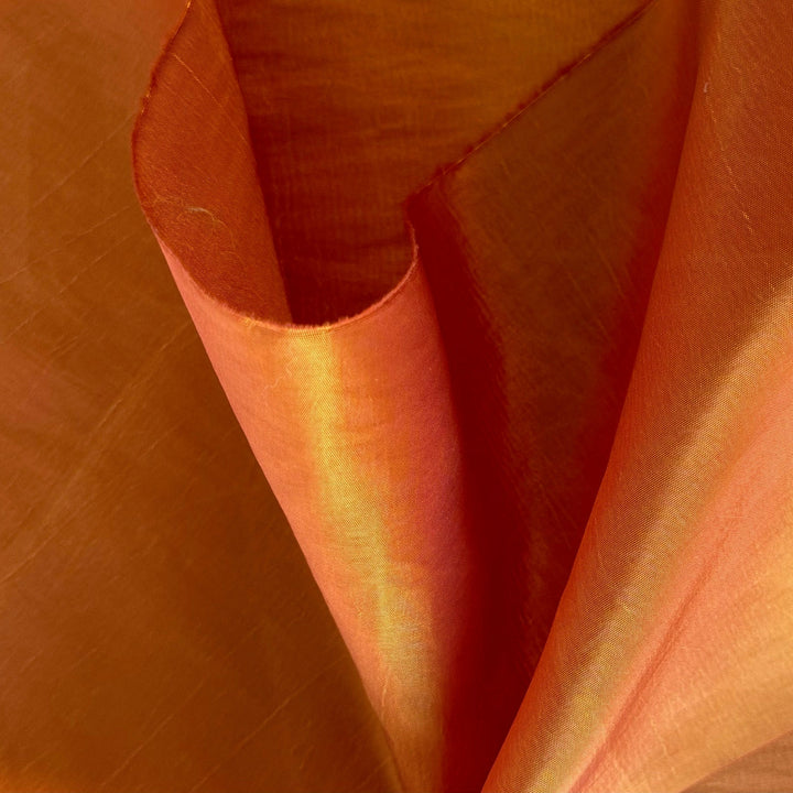 Lighter-Weight Tangerine Cross-Woven Polyester Taffeta