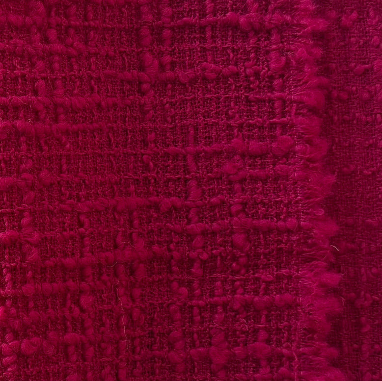 Intense Cerise Wool Blend Bouclé (Made in Italy)