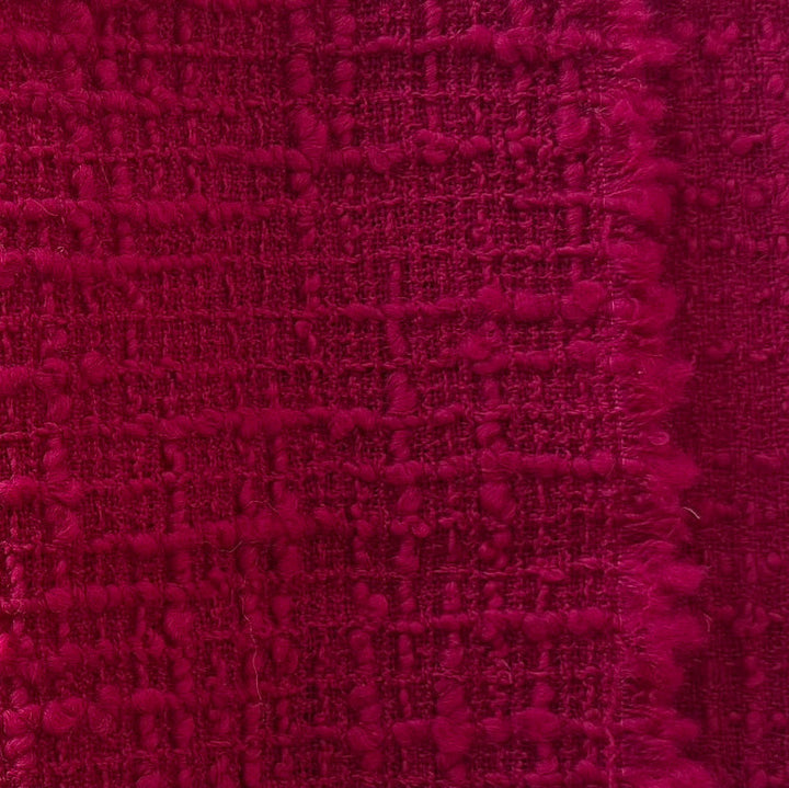 Intense Cerise Wool Blend Bouclé (Made in Italy)