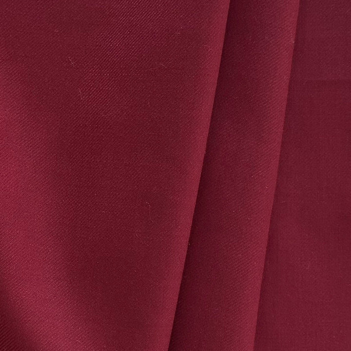 Lighter-Weight Vivid Sangria Selvedged Wool & Silk Twill (Made in Italy)