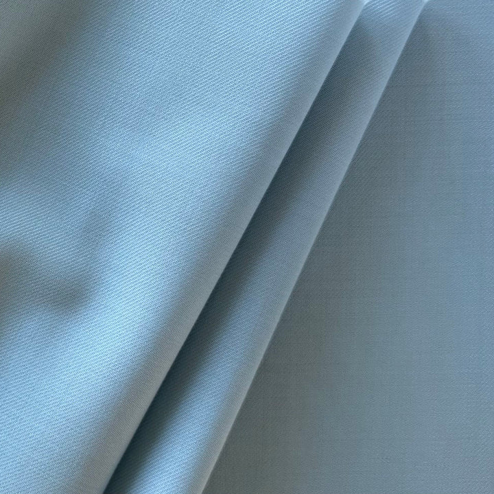 Breezy Sky Blue Selvedged Wool Twill (Made in Italy)