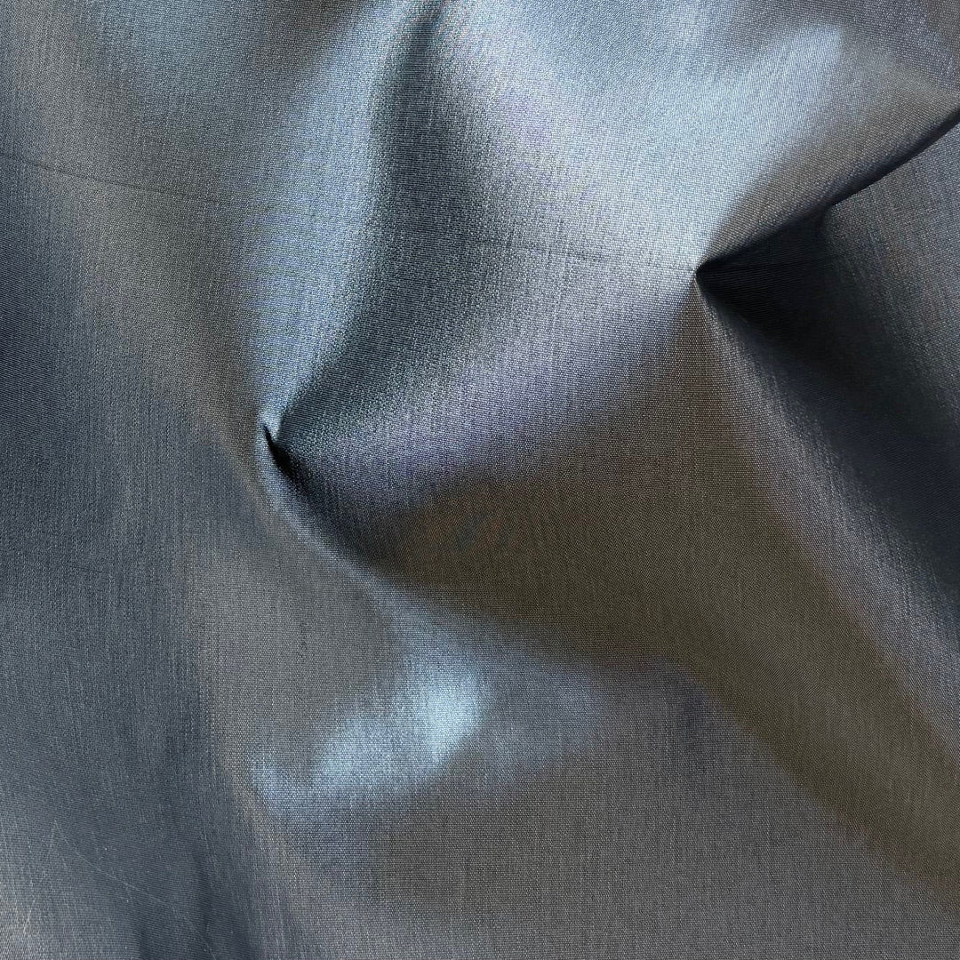 Lighter-Weight Pewter Grey Cross-Woven Polyester Blend Taffeta
