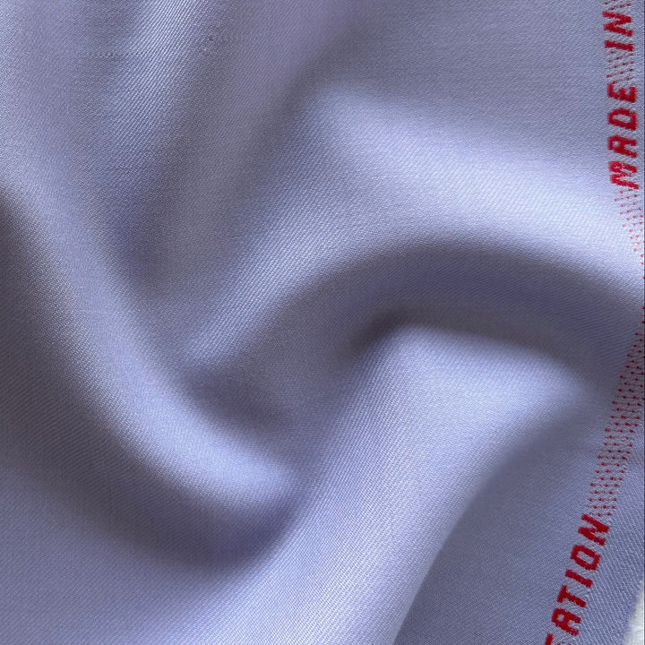 Lighter-Weight French Lilac Selvedged Wool Twill Suiting (Made in Italy)