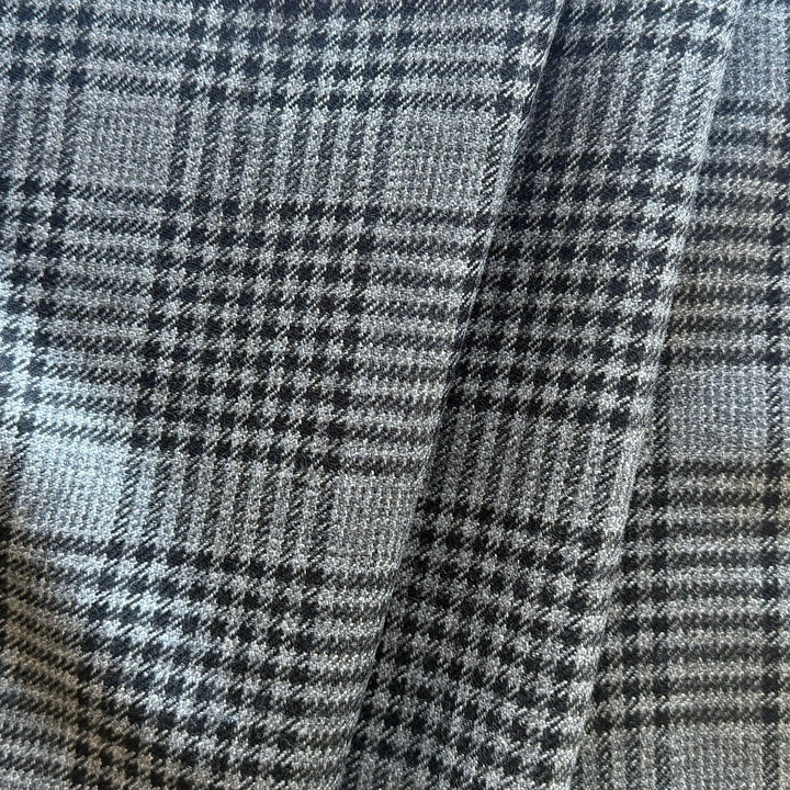 Large-Scale Black & White Prince of Wales Virgin Wool (Made in Italy)