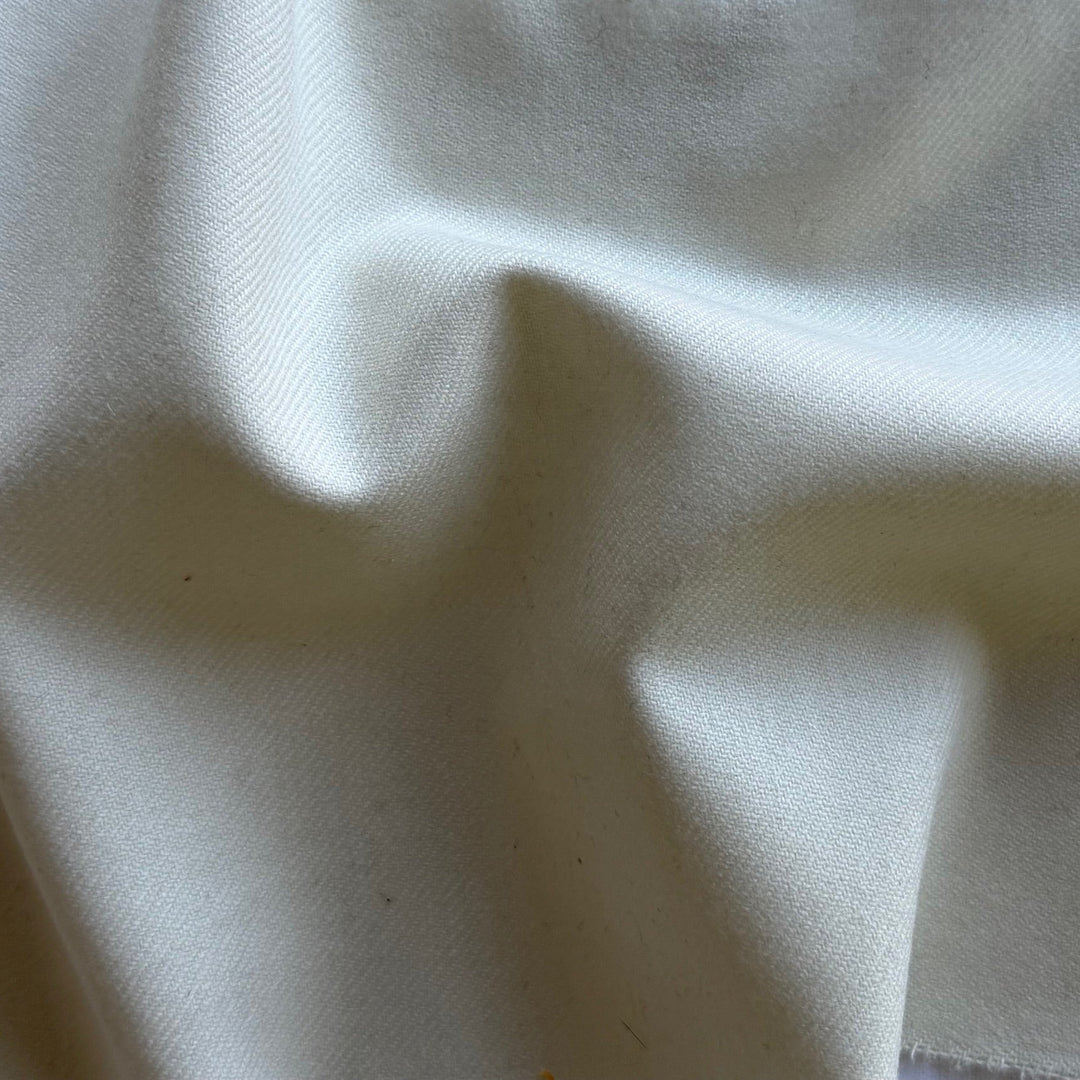Lighter-Weight Winter White Buttery Soft Wool Flannel (Made in Italy)