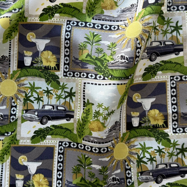 Road Trip Postcards Cotton Lawn (Made in Japan)