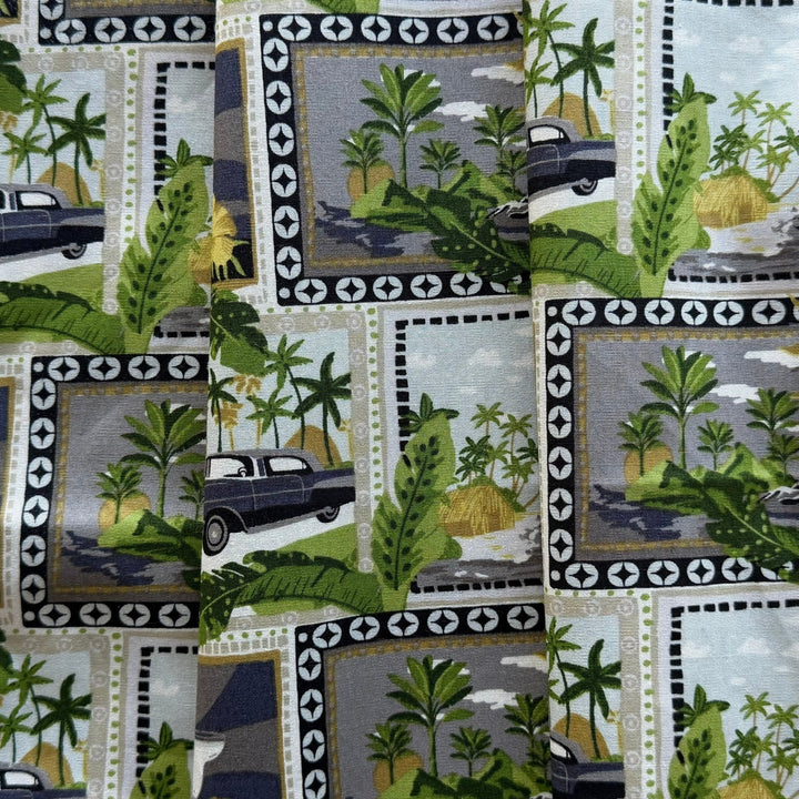 Road Trip Postcards Cotton Lawn (Made in Japan)