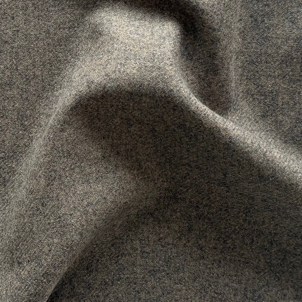 Lanificio di Pray Melange of Mushroom Virgin Wool Flannel (Made in Italy)