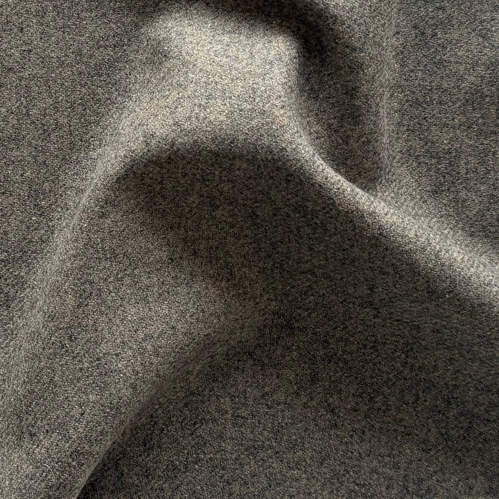 Lanificio di Pray Melange of Mushroom Virgin Wool Flannel (Made in Italy)