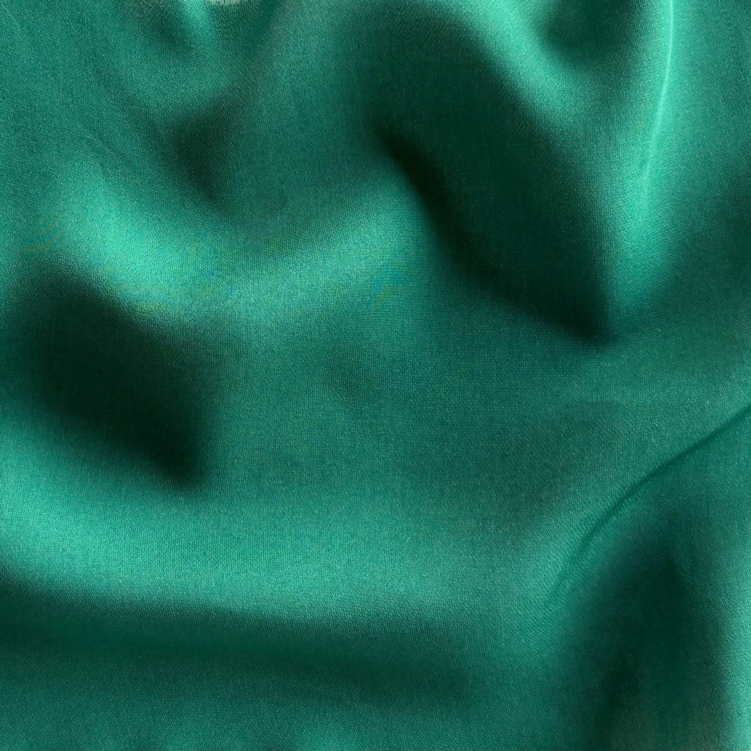 Semi-Sheer Viridian Silk Crepe Georgette (Made in Italy)
