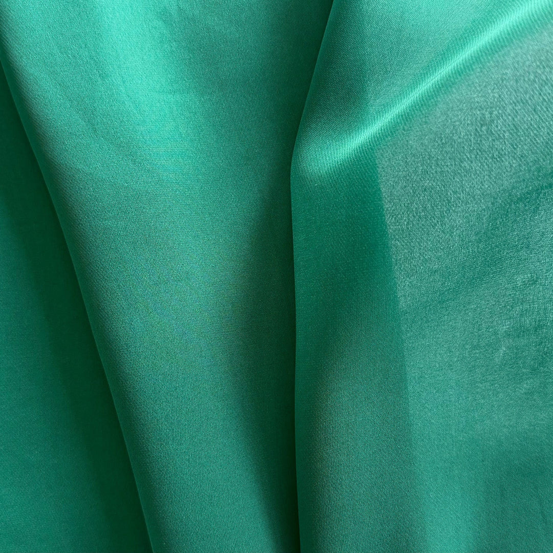 Semi-Sheer Viridian Silk Crepe Georgette (Made in Italy)
