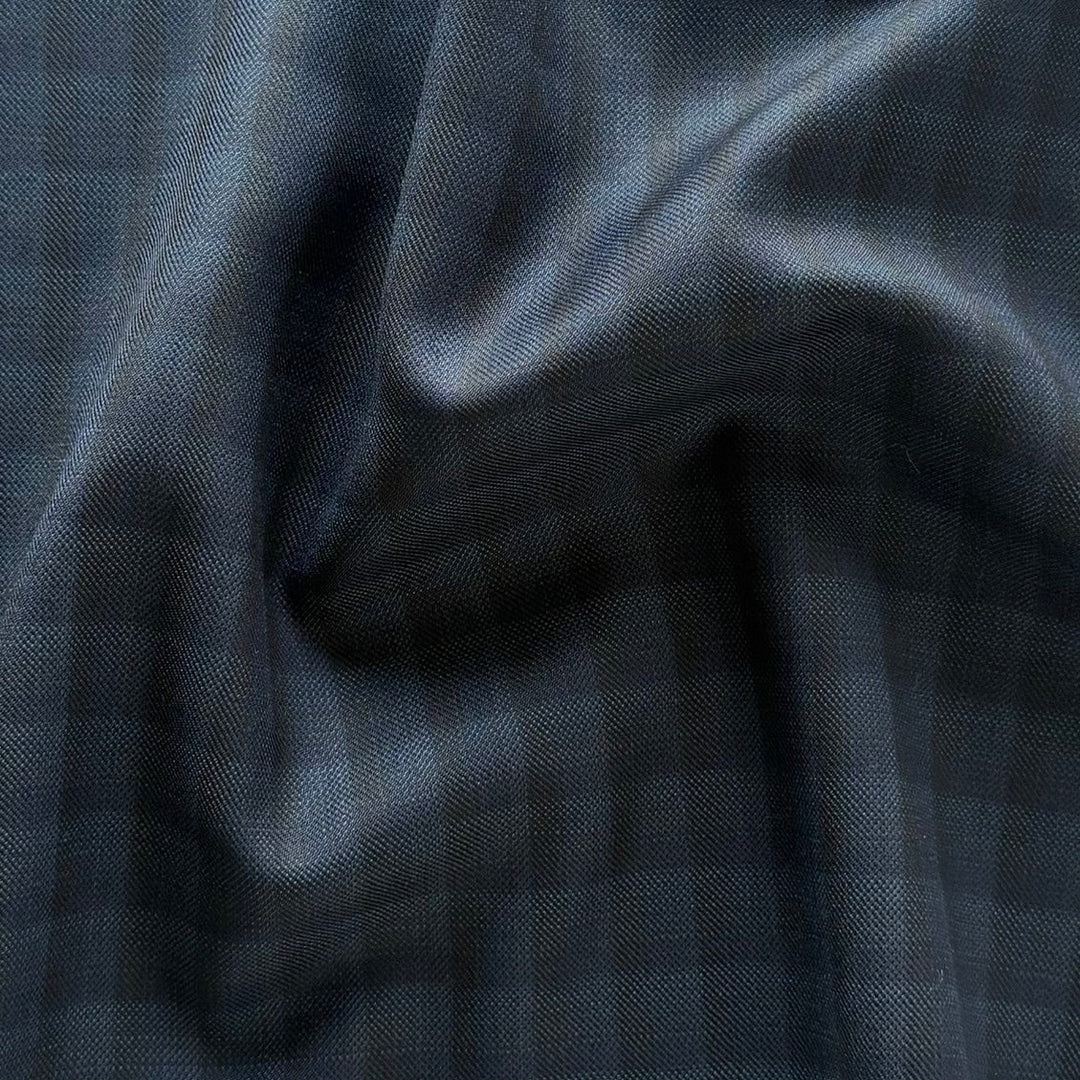 Lighter-Weight Teal, Onyx & Navy Tightly Woven Wool (Made in Italy)