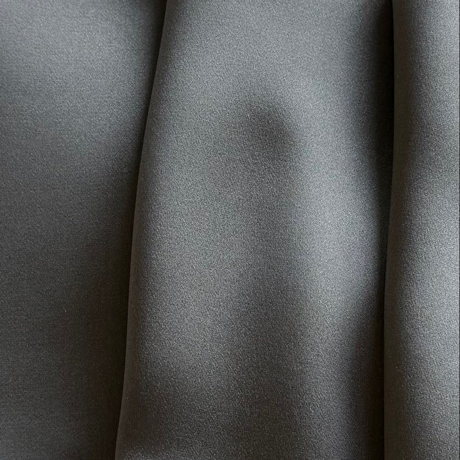 Gleaming Steel Grey Silk Satin Charmeuse (Made in Italy)