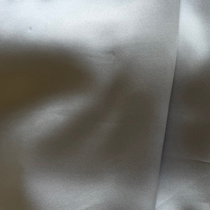 Shimmering Silver Sea Fog Silk Satin Charmeuse (Made in Italy)