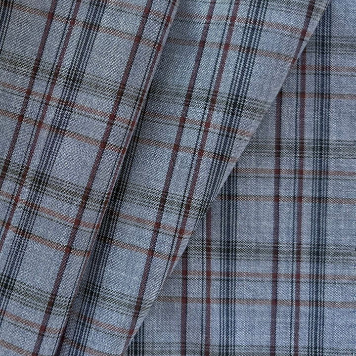 Tessuti Di Delfino Lighter-Weight Modern Subdued Plaid Virgin Wool (Made in Italy)